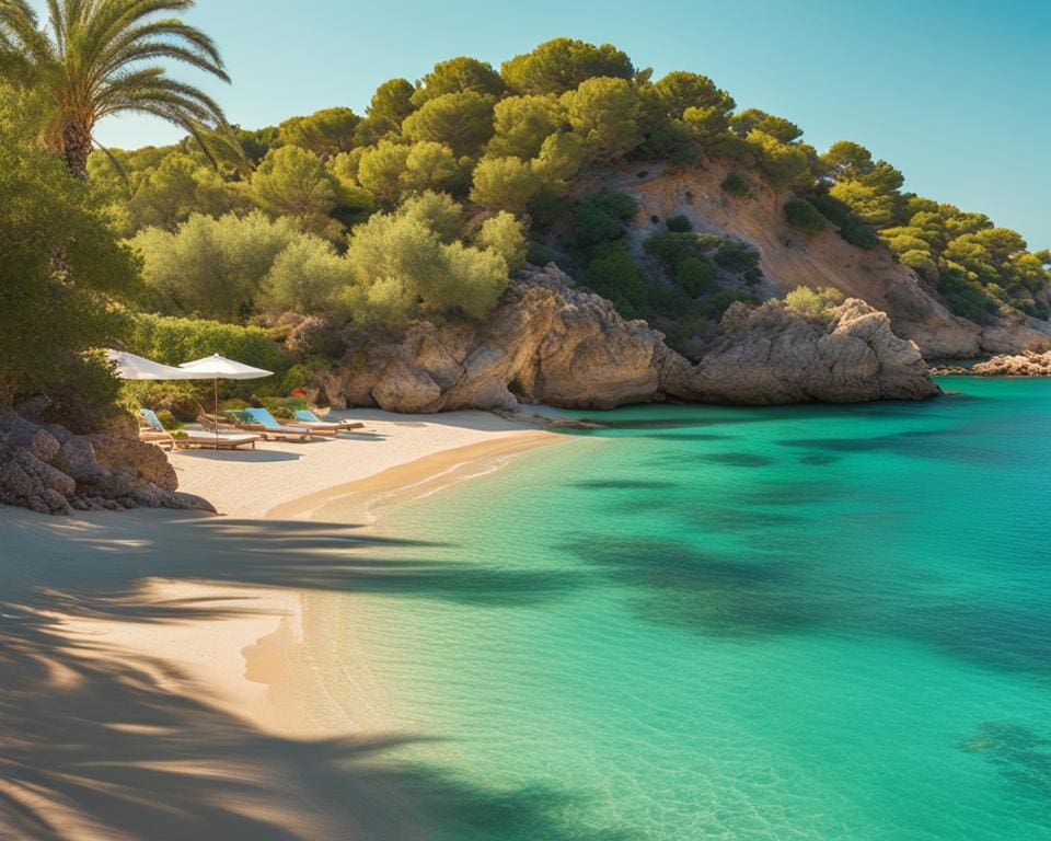 Spanje: Zonnen op de stranden van Ibiza.