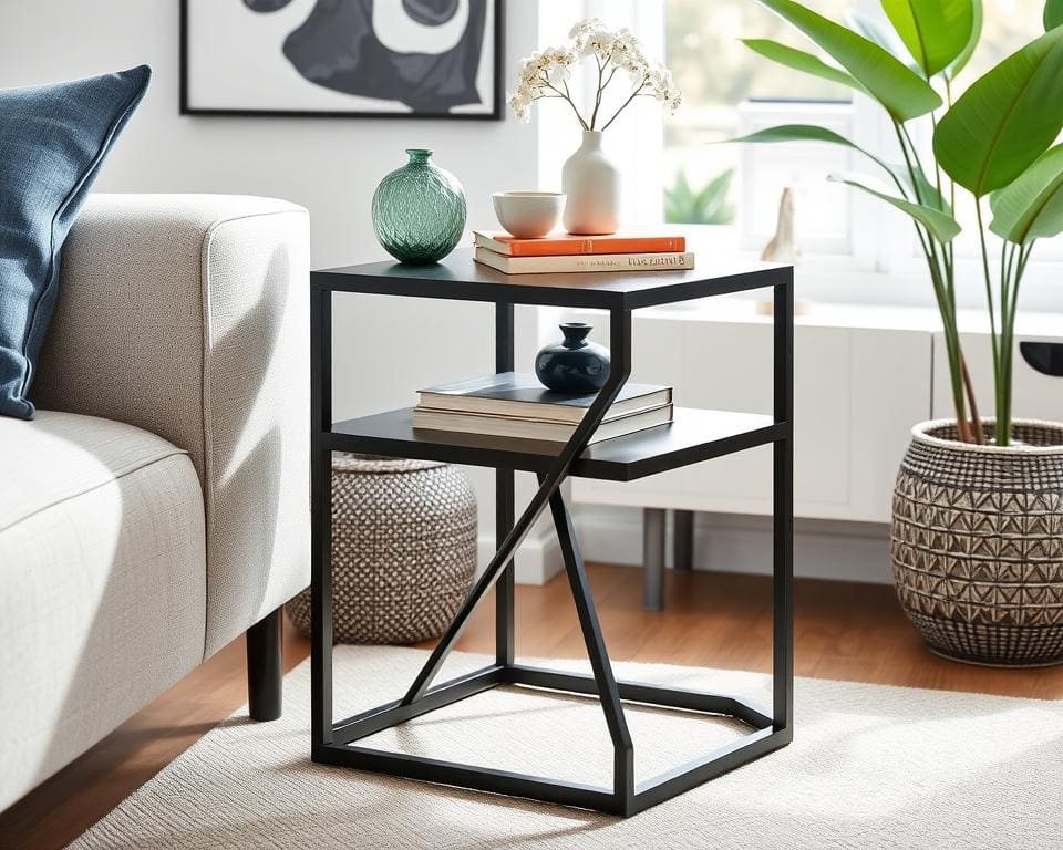 Trendy en praktisch: sidetable met zwart stalen frame